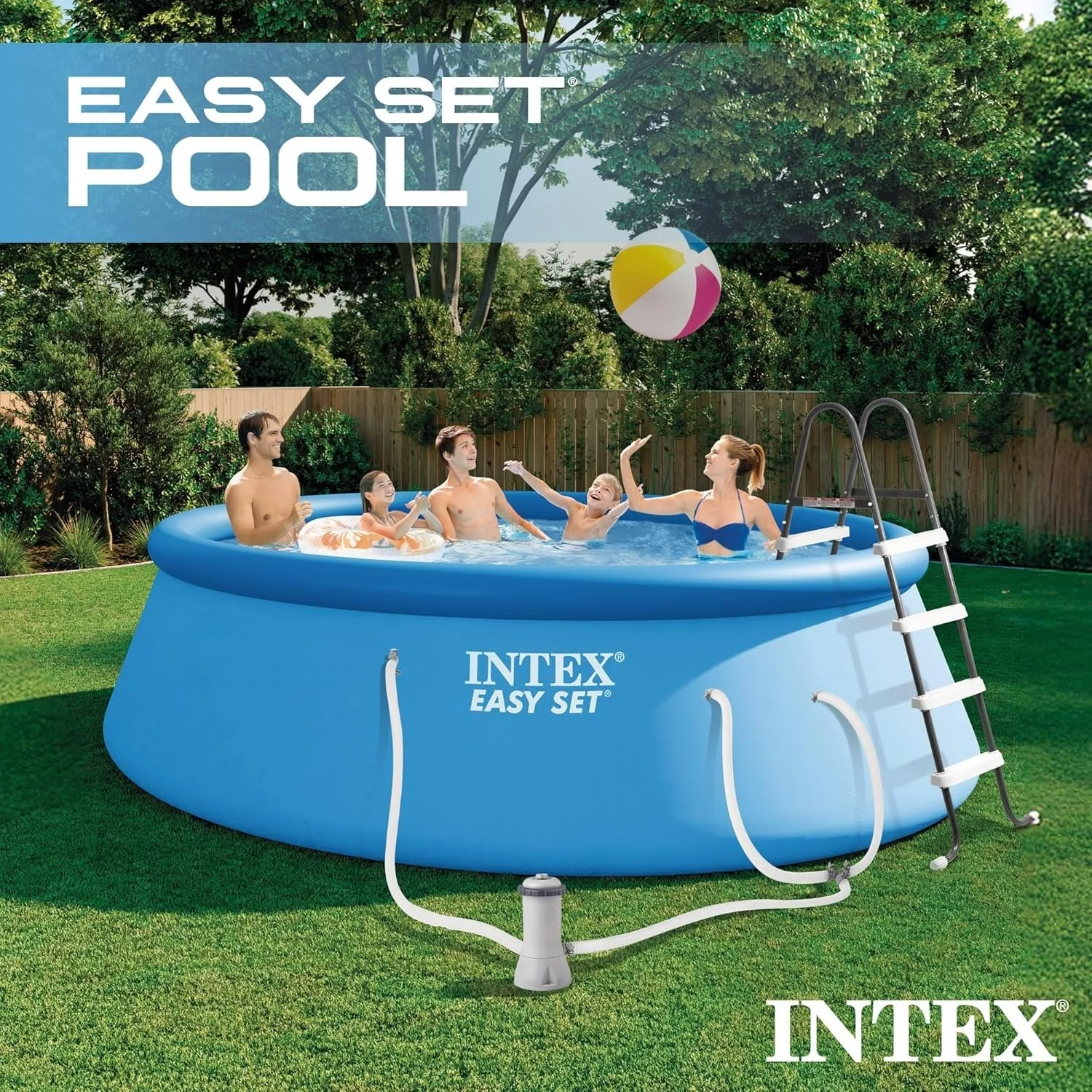 Round Inflatable Above Ground Pool Set, Ladder & Filter Pump & Deluxe Maintenance, Outdoor, 15'x48, Custom
Round Inflatable Above Ground Pool Set, Ladder & Filter Pump & Deluxe Maintenance, Outdoor, 15'x48, Custom