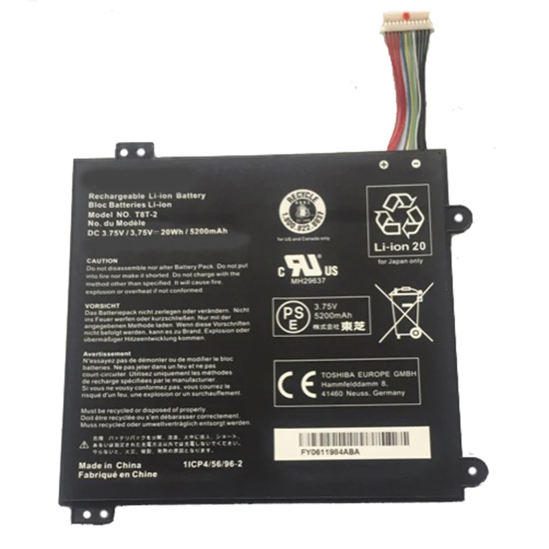 Аккумулятор для ноутбука A000381560 T10TC T8T-2 для Satellite Click Mini ClickMini L9W-B-107 A000381560 A205, планшетный ПК 3,75 В/20 Втч
Аккумулятор для ноутбука A000381560 T10TC T8T-2 для Satellite Click Mini ClickMini L9W-B-107 A000381560 A205, планшетный ПК 3,75 В/20 Втч
