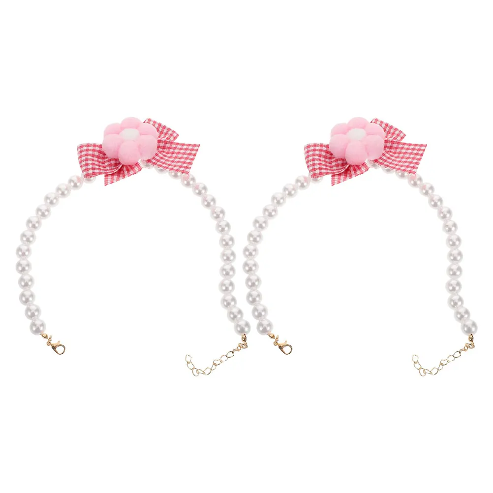 2pcs Flower Beaded Bow Necklace Cat Jewelry Lightweight Comfortable Adorable Style For Parties Photo Shoots Female Kitten Small
2pcs Flower Beaded Bow Necklace Cat Jewelry Lightweight Comfortable Adorable Style For Parties Photo Shoots Female Kitten Small