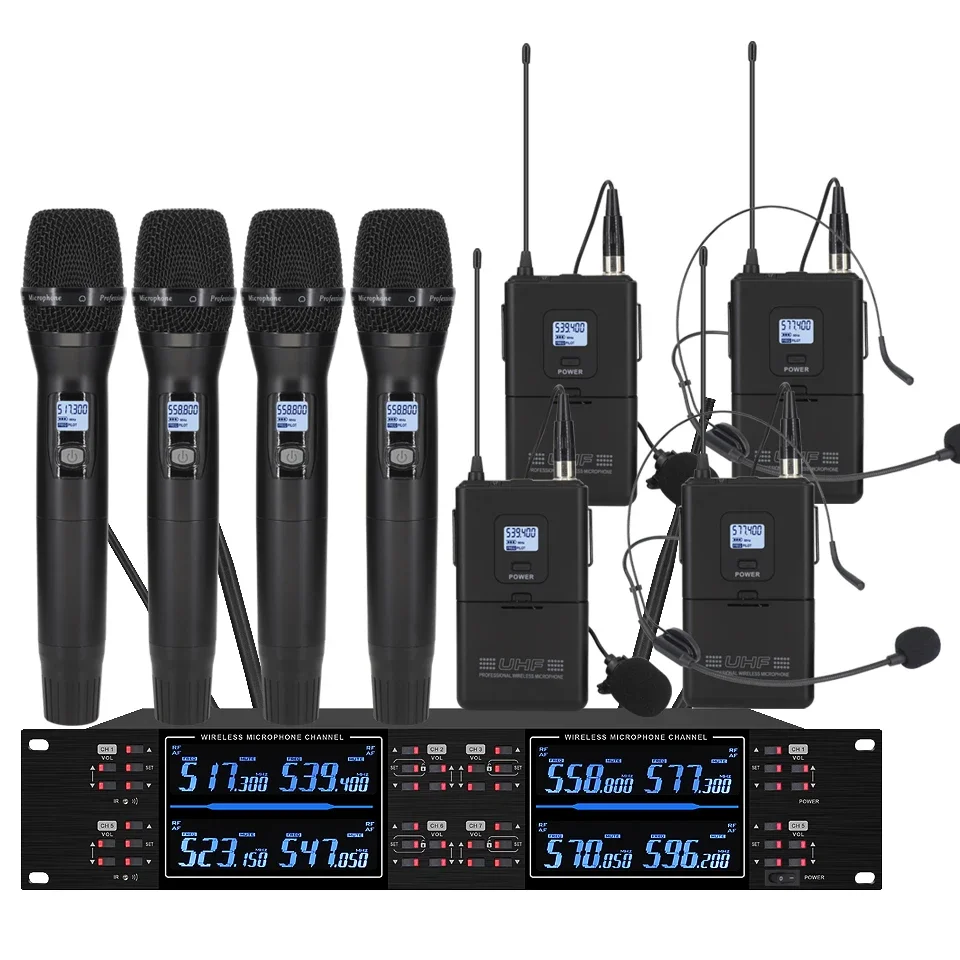 Professional wireless microphone high-frequency, handheld karaoke lavalier microphone, 8-channel stage performance
Professional wireless microphone high-frequency, handheld karaoke lavalier microphone, 8-channel stage performance