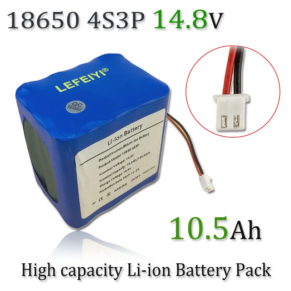 14.8V 10.5Ah High Capacity 18650 4S3P 16.8V Rechargeable Li-ion Power Battery Pack 155.4Wh High-Power
14.8V 10.5Ah High Capacity 18650 4S3P 16.8V Rechargeable Li-ion Power Battery Pack 155.4Wh High-Power