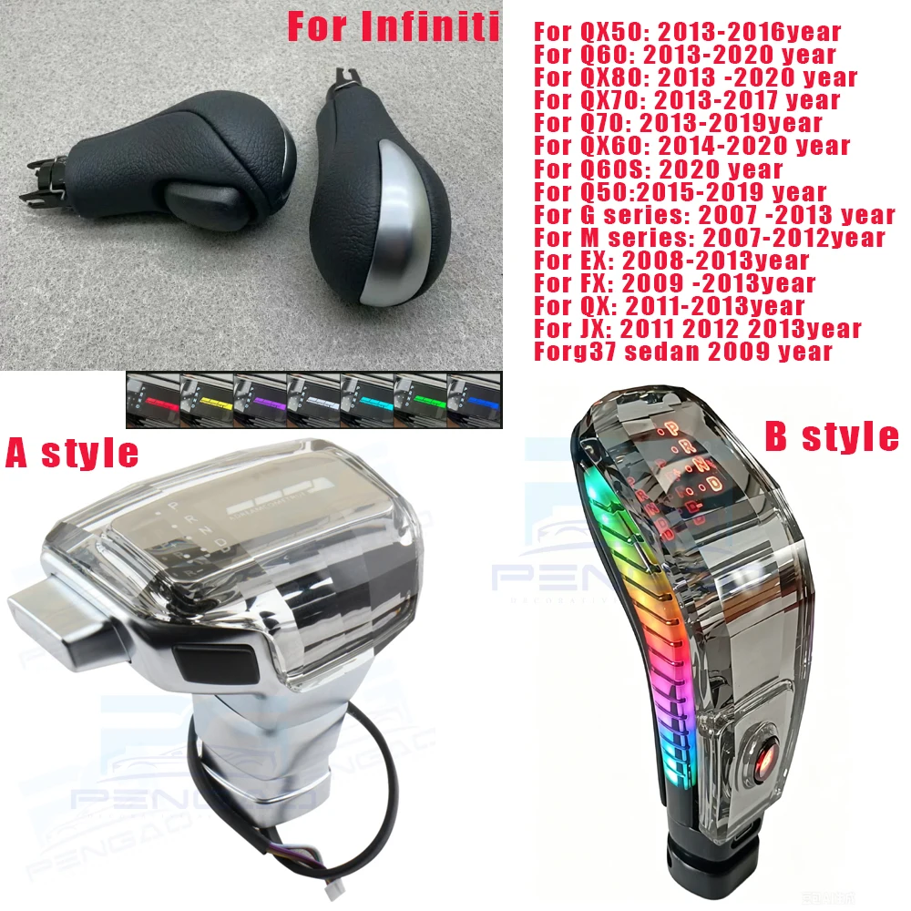 Crystal LED Gear Shift Knob Auto Shifter Lever Handle Interior For Infiniti QX50 Q60 QX80 QX70 Q70 QX60 M G Series EX FX QX JX
Crystal LED Gear Shift Knob Auto Shifter Lever Handle Interior For Infiniti QX50 Q60 QX80 QX70 Q70 QX60 M G Series EX FX QX JX