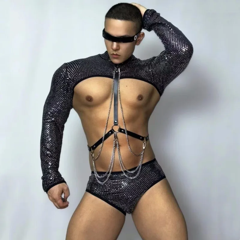 Сексуальный ночной карнавальный костюм для вечеринки, мужской танцевальный костюм Gogo, топы с блестками, трусы, костюм для танцев на пилоне, модель, подиум, сценическая одежда
Сексуальный ночной карнавальный костюм для вечеринки, мужской танцевальный костюм Gogo, топы с блестками, трусы, костюм для танцев на пилоне, модель, подиум, сценическая одежда