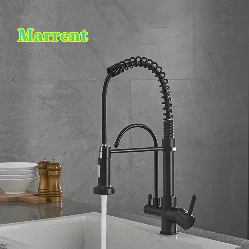 Matte Black Spring Hot and Cold Kitchen Water Faucet with Drinking Water Tap Pull Out Decked Mounted Kitchen Sink Mixer Faucet
Matte Black Spring Hot and Cold Kitchen Water Faucet with Drinking Water Tap Pull Out Decked Mounted Kitchen Sink Mixer Faucet