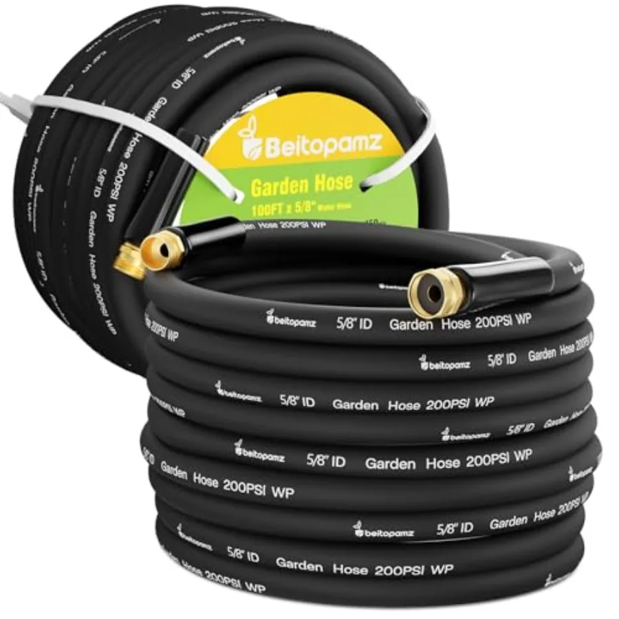 100 ft Garden Hose 5/8 in Heavy Duty Water Hose Flexible and Durable Lightweight Rubber Hybrid Hose Leak-Free Connections Male
100 ft Garden Hose 5/8 in Heavy Duty Water Hose Flexible and Durable Lightweight Rubber Hybrid Hose Leak-Free Connections Male