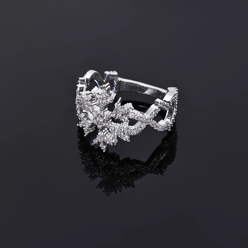 NY New Hollow Out Cross Snowflake Ring Women's Bling CZ Fine Jewelry Iced Out Diamond Cut Design
NY New Hollow Out Cross Snowflake Ring Women's Bling CZ Fine Jewelry Iced Out Diamond Cut Design 