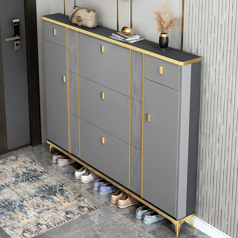 Light luxury ultra-thin tipping bucket shoe cabinet,explosion at the door of the home, and integrated storage
Light luxury ultra-thin tipping bucket shoe cabinet,explosion at the door of the home, and integrated storage