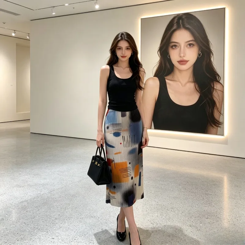 Miyake Pleated 2026 New Original Summer Colorful Plaid Contrast Casual Pleated Skirt Women Elastic Waist Straight Half Skirt
Miyake Pleated 2026 New Original Summer Colorful Plaid Contrast Casual Pleated Skirt Women Elastic Waist Straight Half Skirt