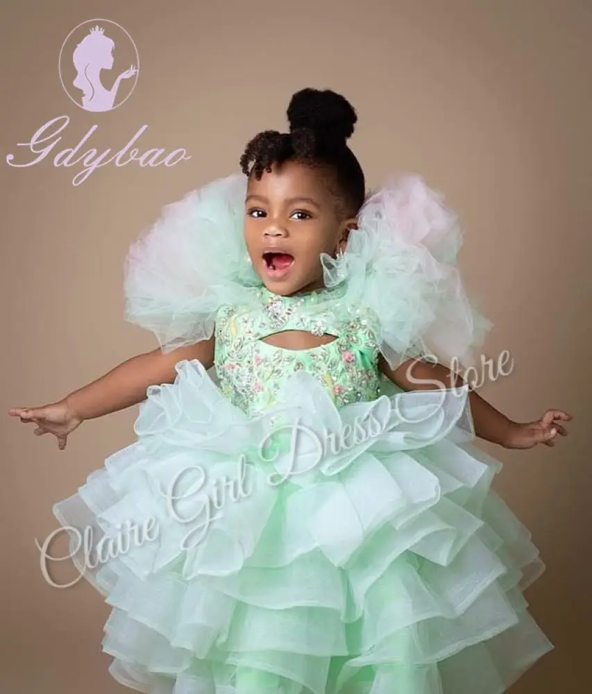 Customized Green Flower Girl Dresses For Wedding Puffy Appliques Layered Kids Birthday Party Performance First Communion Gown
Customized Green Flower Girl Dresses For Wedding Puffy Appliques Layered Kids Birthday Party Performance First Communion Gown