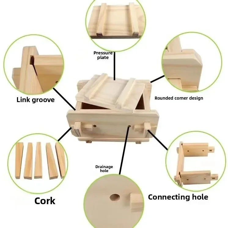DIY Wooden Tofu Press Mould Set Homemade Cheese Tofu Mold Soybean Curd Tofu Making Mold Kitchen Accessories Cooking Tool
DIY Wooden Tofu Press Mould Set Homemade Cheese Tofu Mold Soybean Curd Tofu Making Mold Kitchen Accessories Cooking Tool