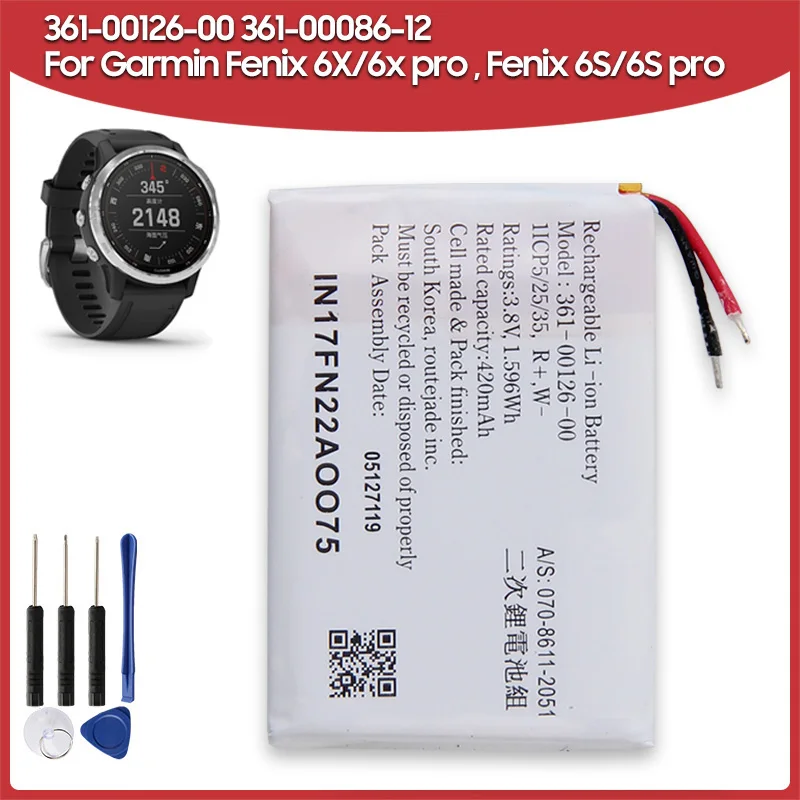 Battery 361-00126-00 For Garmin Fenix 6X 6XPro 361-00086-12 For Garmin 6S 6SPro Vivoactive 3
Battery 361-00126-00 For Garmin Fenix 6X 6XPro 361-00086-12 For Garmin 6S 6SPro Vivoactive 3