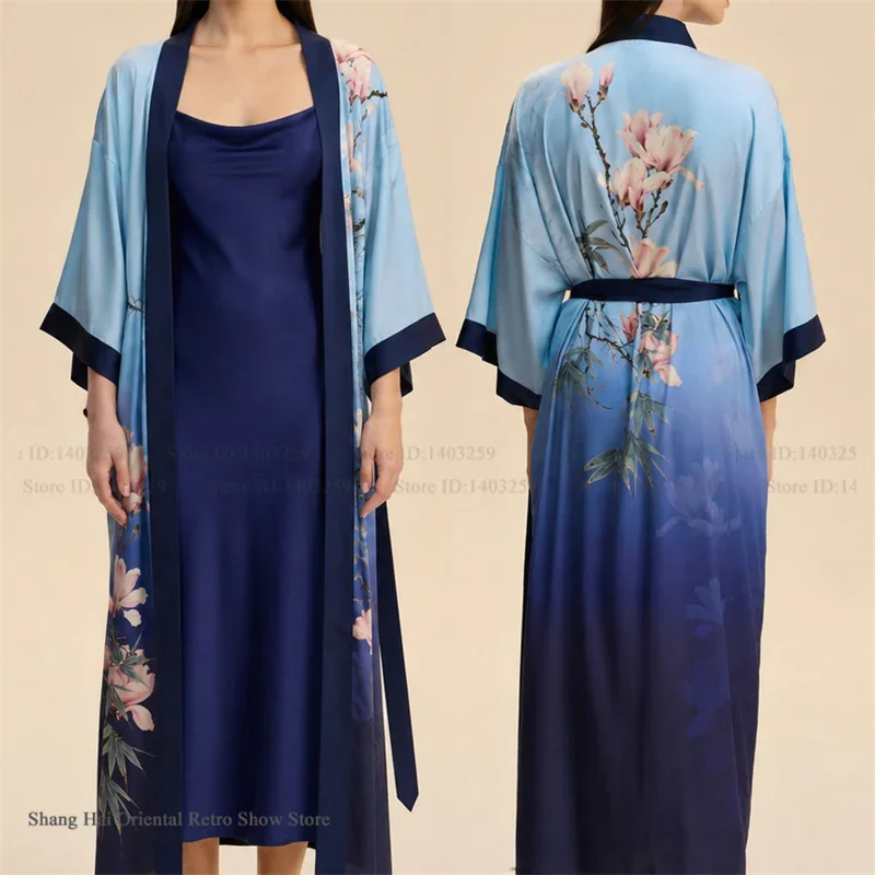 New Female Long Robe Night Dress 2Pcs Set Print Flower Half Sleeve Bathrobe Kimono Gown Loose Casual Satin Sleepwear Homewear
New Female Long Robe Night Dress 2Pcs Set Print Flower Half Sleeve Bathrobe Kimono Gown Loose Casual Satin Sleepwear Homewear