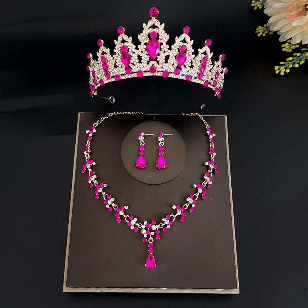 Elegant Party Jewelry Water Drop Wedding Crown Jewelry Set Korean Style Jewelry Sets Necklace Earrings Set Princess Headpiece
Elegant Party Jewelry Water Drop Wedding Crown Jewelry Set Korean Style Jewelry Sets Necklace Earrings Set Princess Headpiece