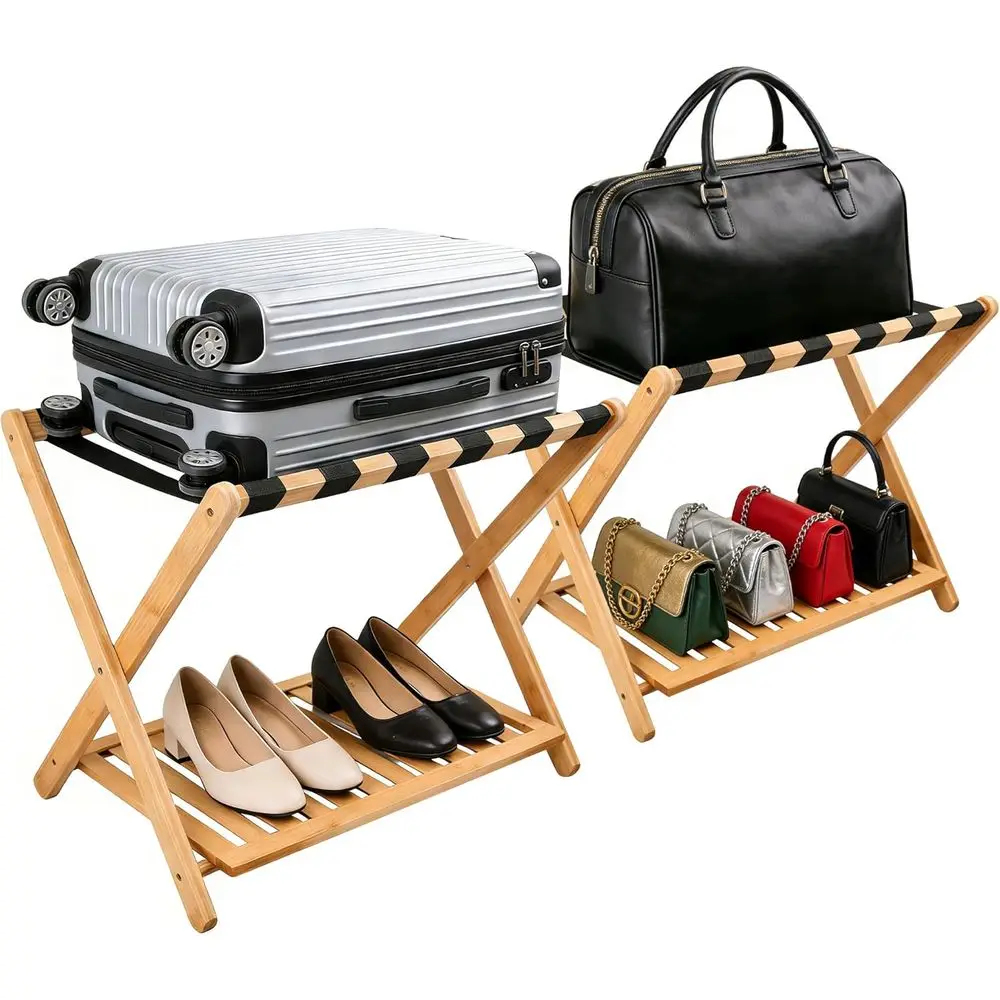 Двухуровневая подставка для хранения, винтажный органайзер для комнаты, держатель для дорожных чемоданов, бамбуковая подставка для багажа
Двухуровневая подставка для хранения, винтажный органайзер для комнаты, держатель для дорожных чемоданов, бамбуковая подставка для багажа