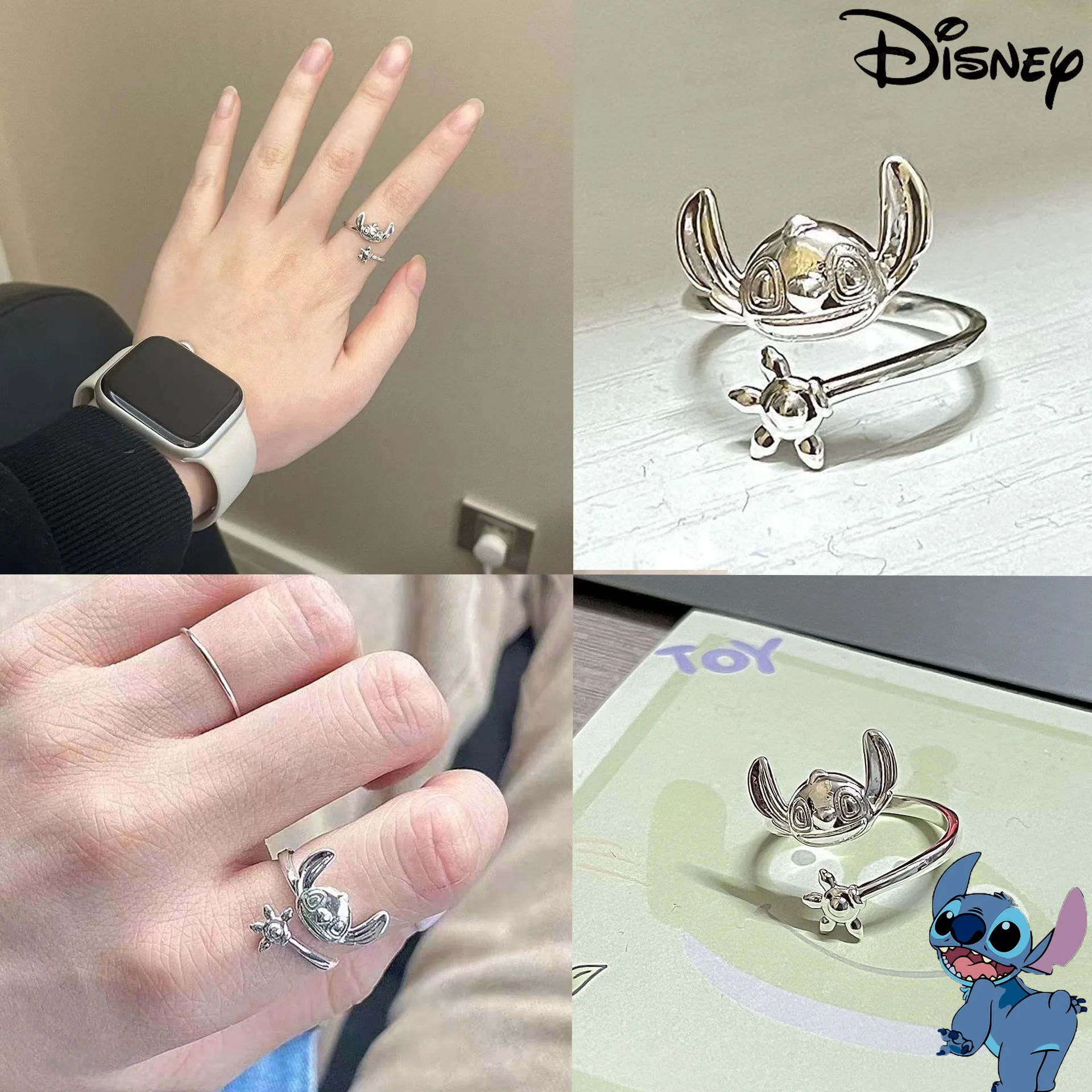 Disney Lilo & Stitch Ring 925 Silver Cartoon Cute Open Adjustable Ring Y2k Jewelry Women Wedding Rings Halloween Decoration Gift
Disney Lilo & Stitch Ring 925 Silver Cartoon Cute Open Adjustable Ring Y2k Jewelry Women Wedding Rings Halloween Decoration Gift