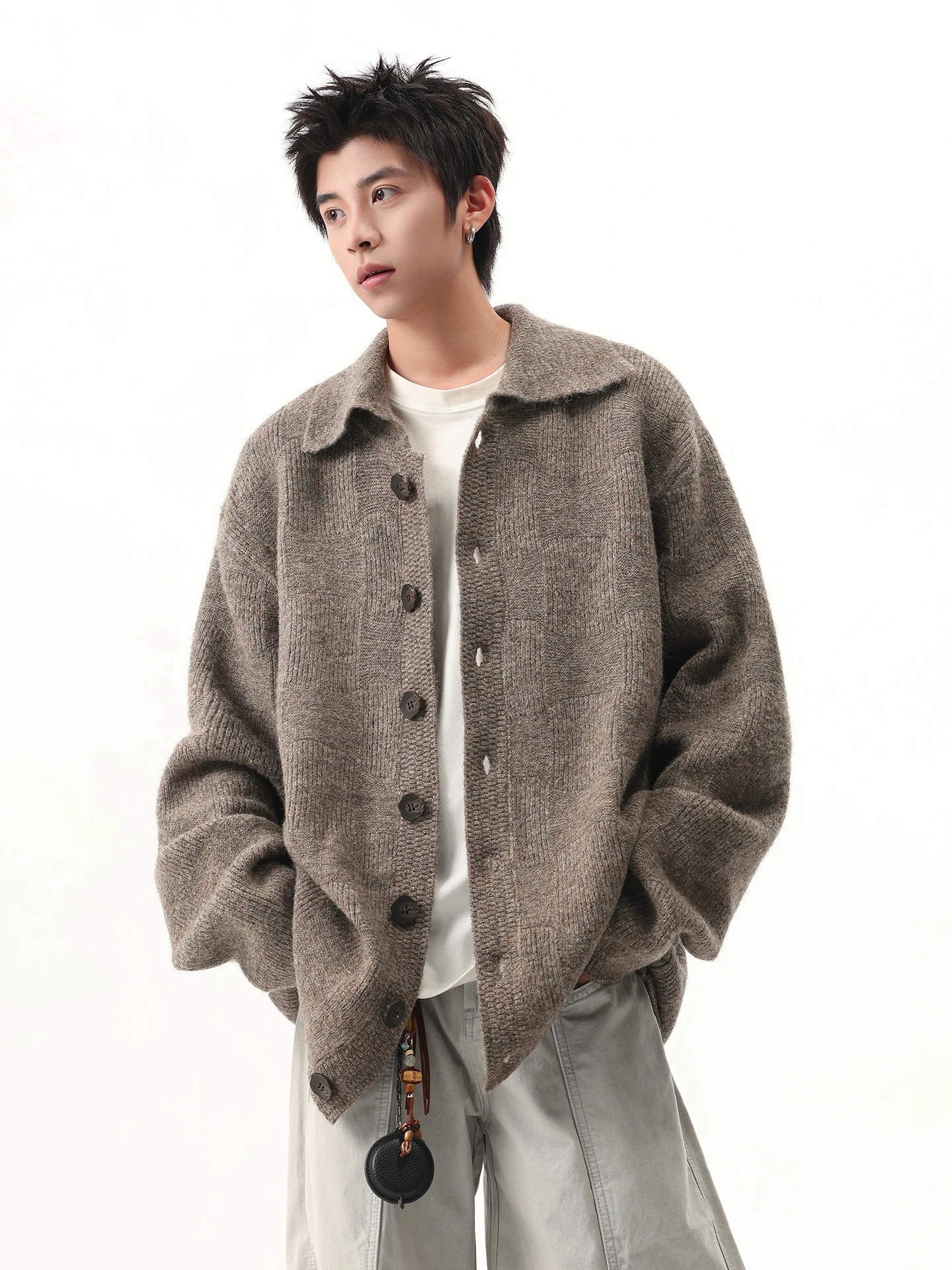 Loose Fit Casual Knitwear Cardigan Men's Pure Color Open Front Sweater Autumn Winter Sle Vintage Leisure Faion Outerwear
Loose Fit Casual Knitwear Cardigan Men's Pure Color Open Front Sweater Autumn Winter Sle Vintage Leisure Faion Outerwear