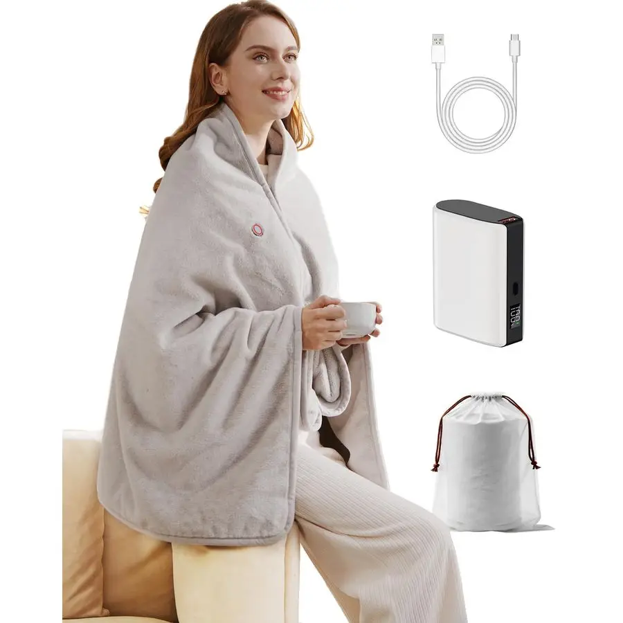 Греющий плед с аккумулятором, беспроводной, с подогревом, для дома, офиса, автомобиля и путешествий, портативный, в виде накидки, мягкий, из мягкого материала.
Греющий плед с аккумулятором, беспроводной, с подогревом, для дома, офиса, автомобиля и путешествий, портативный, в виде накидки, мягкий, из мягкого материала.