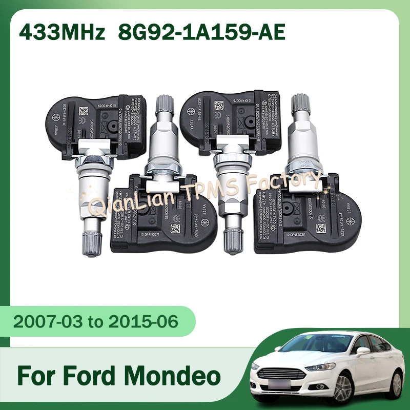 4pcs/Lot 8G92-1A159-AE TPMS Tire Pressure Monitor System For Ford Mondeo Galaxy S-Max 433Mhz Tyre Pressure Sensor 8G921A159AE
4pcs/Lot 8G92-1A159-AE TPMS Tire Pressure Monitor System For Ford Mondeo Galaxy S-Max 433Mhz Tyre Pressure Sensor 8G921A159AE