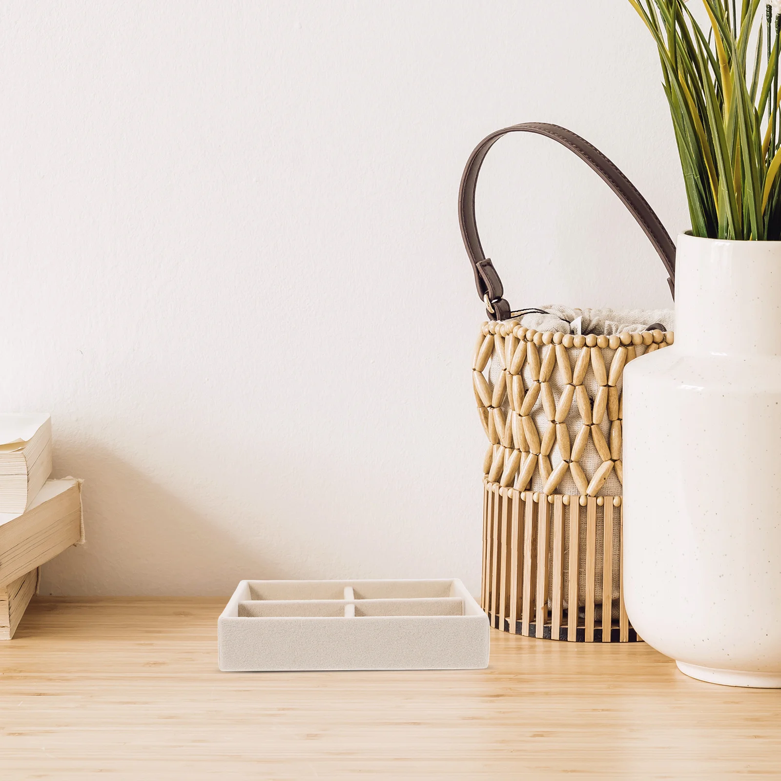 2Pcs Stackable Jewelry Organizer Tray Soft Cloth Protection Multiple Sections for Earrings Rings Trinkets Storage Display Case