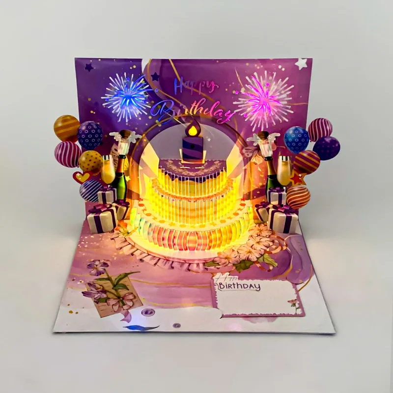 New Lighting Music Card Blowing Candles Make a Wish Birthday Greeting Card 3D Pop-up Cake Blessing Card Ornaments Birthday Gift
New Lighting Music Card Blowing Candles Make a Wish Birthday Greeting Card 3D Pop-up Cake Blessing Card Ornaments Birthday Gift