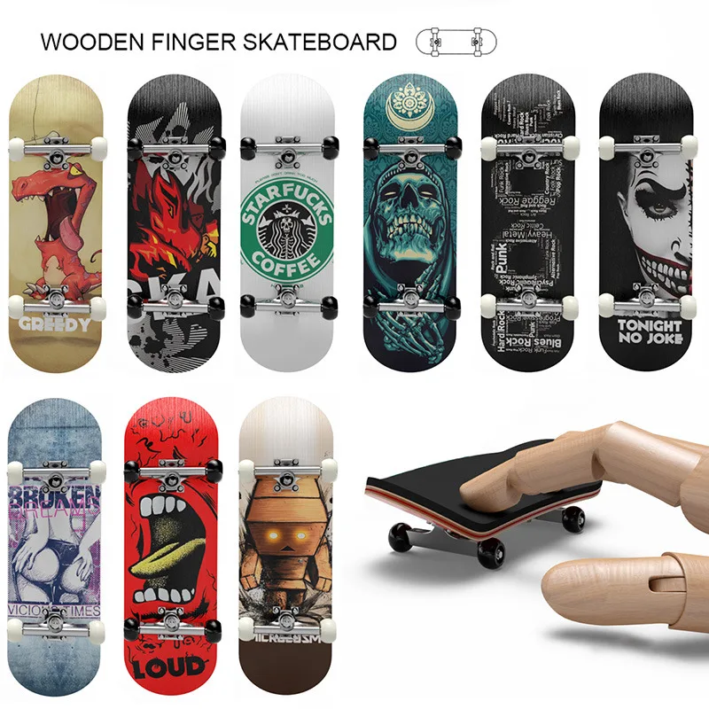 Wooden Finger Skateboards DIY Skate Park Tech Parts Deck Stunt Professional Skateboard Metal Bracket Bearing Wheel Tabletop Toys
Wooden Finger Skateboards DIY Skate Park Tech Parts Deck Stunt Professional Skateboard Metal Bracket Bearing Wheel Tabletop Toys