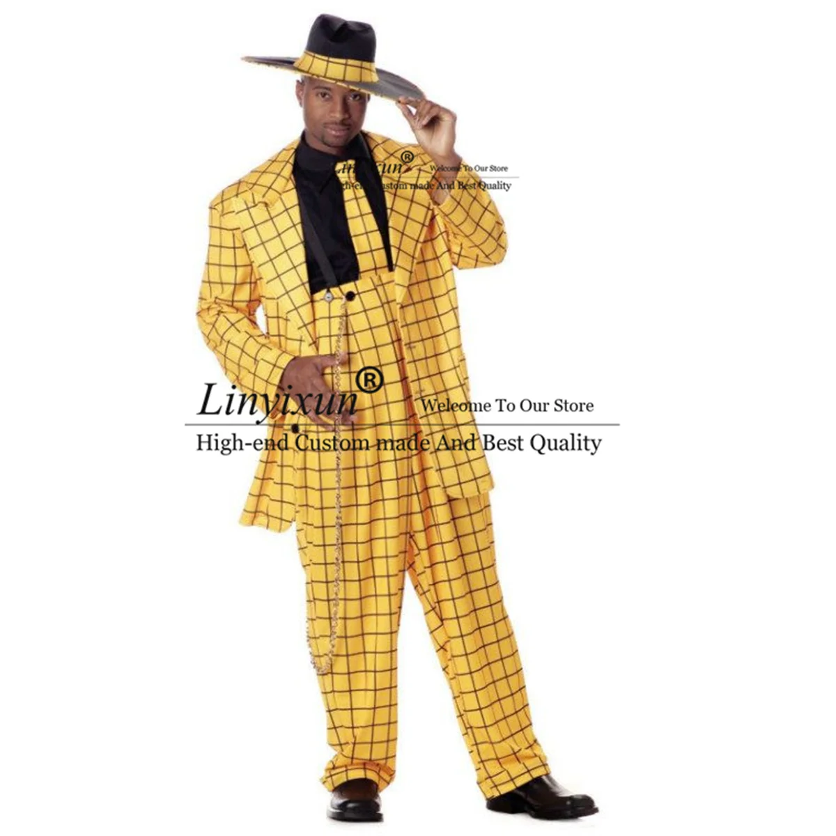 Fashion Yellow Plaid Men Suits 2 Pieces Groom Wedding Tuxedos Loose Male Prom Blazers Notched Lapel Terno Masculinos Completo
Fashion Yellow Plaid Men Suits 2 Pieces Groom Wedding Tuxedos Loose Male Prom Blazers Notched Lapel Terno Masculinos Completo