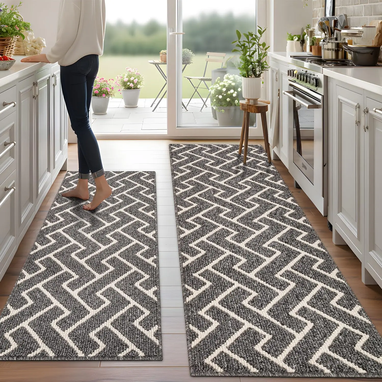 Non Slip Kitchen Runner Rug Set of 2, Washable Floor Mats for Hallway Entryway Laundry Room (20"x48"+20"x59", Grey)
Non Slip Kitchen Runner Rug Set of 2, Washable Floor Mats for Hallway Entryway Laundry Room (20"x48"+20"x59", Grey)