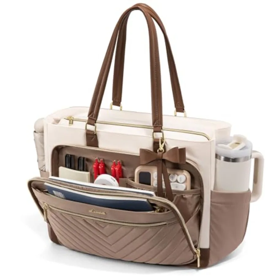 Laptop Tote Bag for Women, Work Bag Teacher Tote with Large Cup Holder, Quilted Nurse Diaper Bag for Travel, College Computer W
Laptop Tote Bag for Women, Work Bag Teacher Tote with Large Cup Holder, Quilted Nurse Diaper Bag for Travel, College Computer W
