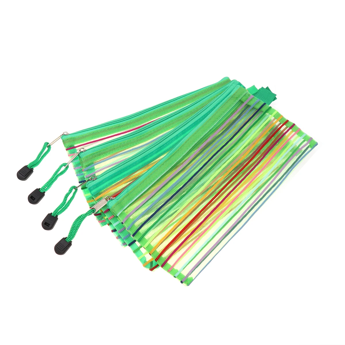 12pcs Pencil Case Mesh Storage Bag with Zipper Nylon Colorful Stripe Pouch Rainbow Stripes Lightweight Travel Organizer
12pcs Pencil Case Mesh Storage Bag with Zipper Nylon Colorful Stripe Pouch Rainbow Stripes Lightweight Travel Organizer