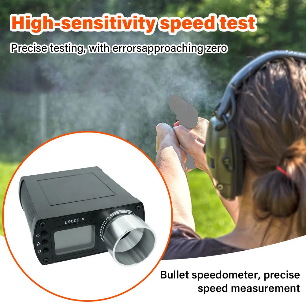 NEW E9800-X Bullet Firing Speed Chronograph Shooting Measuring Instruments Chronograph for Shooting LCD Chronoscope Speed Tester
NEW E9800-X Bullet Firing Speed Chronograph Shooting Measuring Instruments Chronograph for Shooting LCD Chronoscope Speed Tester