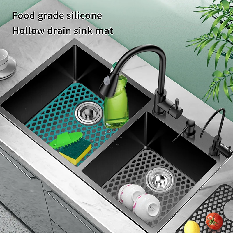 Silicone Sink Protectors Kitchen Sink With Center Drain Grid Accessory Non-Slip Heat-Resistant Mat
Silicone Sink Protectors Kitchen Sink With Center Drain Grid Accessory Non-Slip Heat-Resistant Mat