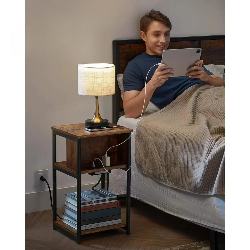 Nightstand Side Table with Charging Station, 3-Tier End Table with USB Ports and Outlets, Nightstand for Living Room
Nightstand Side Table with Charging Station, 3-Tier End Table with USB Ports and Outlets, Nightstand for Living Room