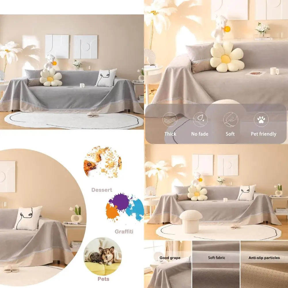 Pet-Friendly Waterproof Sofa Cover, Light Grey Sectional Couch Cover, Simple Style for 2-3 Cushion Sofas, Water-Resistant Furnit
Pet-Friendly Waterproof Sofa Cover, Light Grey Sectional Couch Cover, Simple Style for 2-3 Cushion Sofas, Water-Resistant Furnit