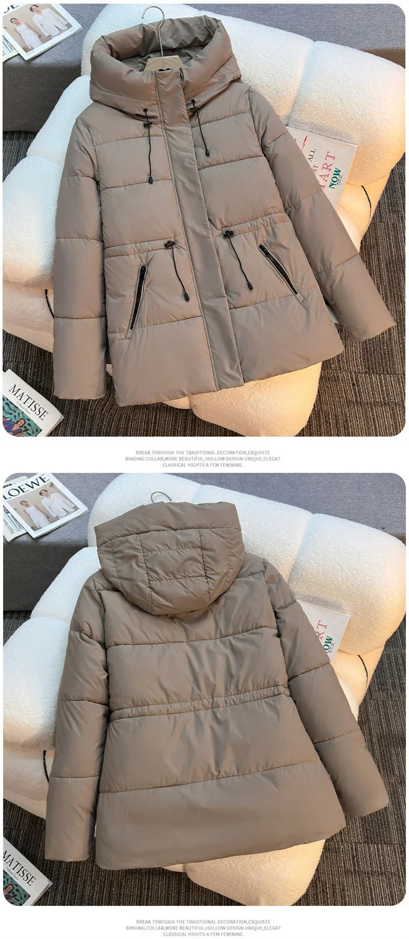 Winter Cotton-padded Jackets Mid-length Overcoat Fashion Thicken Warm Casual Parkas 2025 New Hooded Parkas Women'sr
Winter Cotton-padded Jackets Mid-length Overcoat Fashion Thicken Warm Casual Parkas 2025 New Hooded Parkas Women'sr