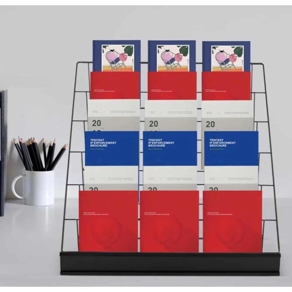 6-Tier Black Wire Countertop Rack, Collapsible Commercial Display Holders for Comic Literature Trade Show Art Print
6-Tier Black Wire Countertop Rack, Collapsible Commercial Display Holders for Comic Literature Trade Show Art Print