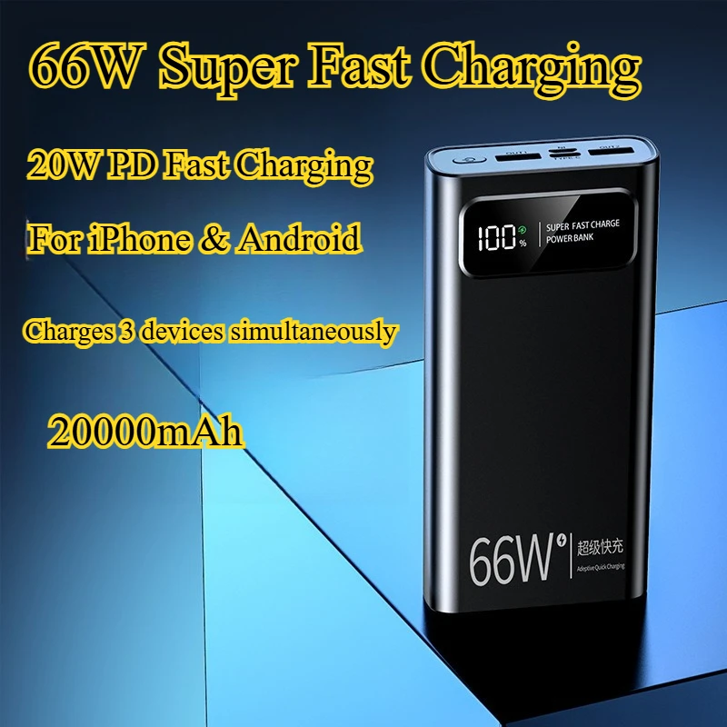 New Arrival Hot Sale 120W 66W Super Fast Charging Power Bank 20000mAh Large Capacity Portable Mobile Power Wholesale
New Arrival Hot Sale 120W 66W Super Fast Charging Power Bank 20000mAh Large Capacity Portable Mobile Power Wholesale