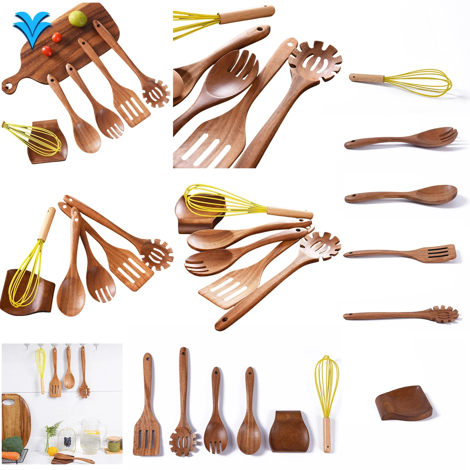 Factory Wholesale 6-Piece Non-Stick Teak Utensil Set Bamboo Wooden Spoon Cooking Utensils Set
Factory Wholesale 6-Piece Non-Stick Teak Utensil Set Bamboo Wooden Spoon Cooking Utensils Set