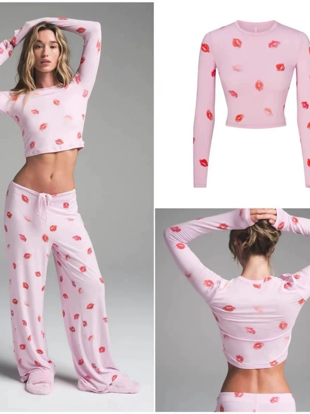 Ski 2025 New Valentine's Day Series Red Lips Print Long Sleeve T-shirt Long Pants Slim Fit Pajamas Set
Ski 2025 New Valentine's Day Series Red Lips Print Long Sleeve T-shirt Long Pants Slim Fit Pajamas Set