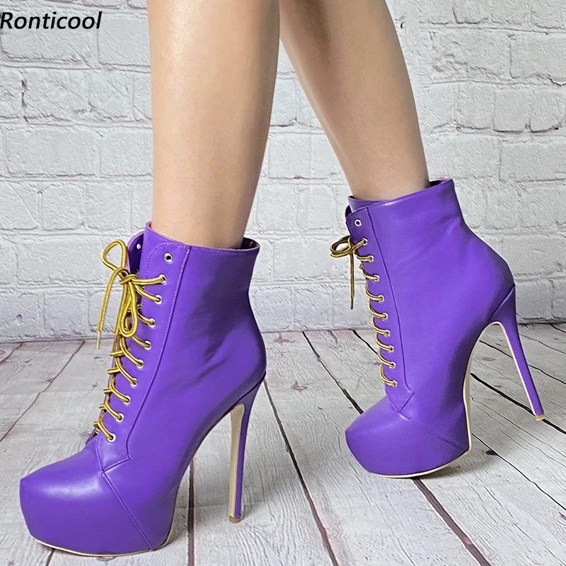 Ronticool 2021 Women Winter Ankle Boots Hidden Platform Stiletto Heels Round Toe Purple Pink Black Red Shoes Plus US Size 5-20
Ronticool 2021 Women Winter Ankle Boots Hidden Platform Stiletto Heels Round Toe Purple Pink Black Red Shoes Plus US Size 5-20