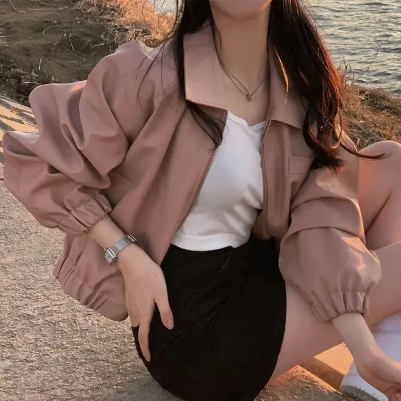 Female Baseball Aviator Coats Plain Loose Short Trend 2024 Women's Bomber Jackets New in Outerwears Long Sleeve Harajuku Cheap
Female Baseball Aviator Coats Plain Loose Short Trend 2024 Women's Bomber Jackets New in Outerwears Long Sleeve Harajuku Cheap