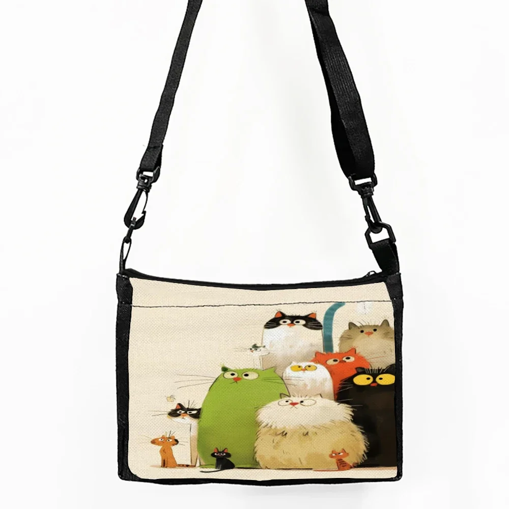 Whimsical Cartoon Cats Design Crossbody Bag Double-sided Printed Shoulder Bag, Daily Travel Shopping Bag Casual Crossbody Bag
Whimsical Cartoon Cats Design Crossbody Bag Double-sided Printed Shoulder Bag, Daily Travel Shopping Bag Casual Crossbody Bag