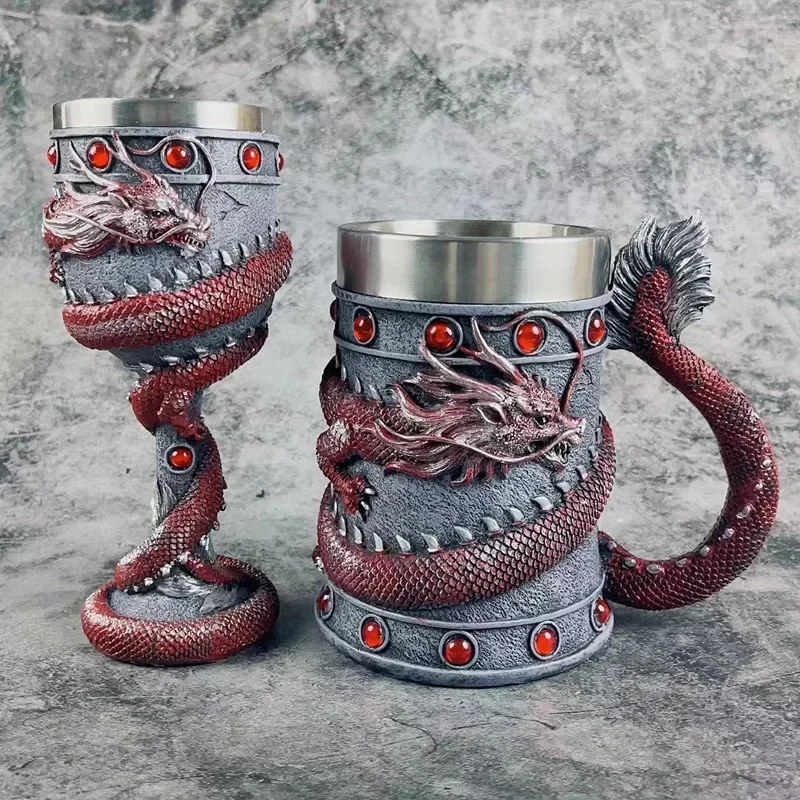 Creative Chinese Dragon Beer Mug Resin 304 Stainless Steel Coffee Cup Jug Water Cup Large Capacity Mug Barware Men's Gift
Creative Chinese Dragon Beer Mug Resin 304 Stainless Steel Coffee Cup Jug Water Cup Large Capacity Mug Barware Men's Gift