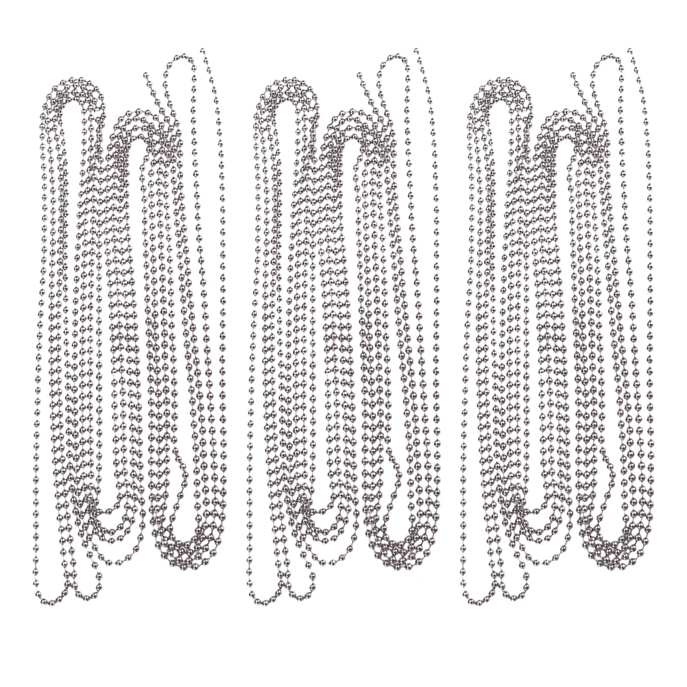 3 set Stainless Steel Ball Chain with 10 Connectors Bead Chains for Dog Tags Bottle Pendants Keychains Jewelry Making Supplies
3 set Stainless Steel Ball Chain with 10 Connectors Bead Chains for Dog Tags Bottle Pendants Keychains Jewelry Making Supplies