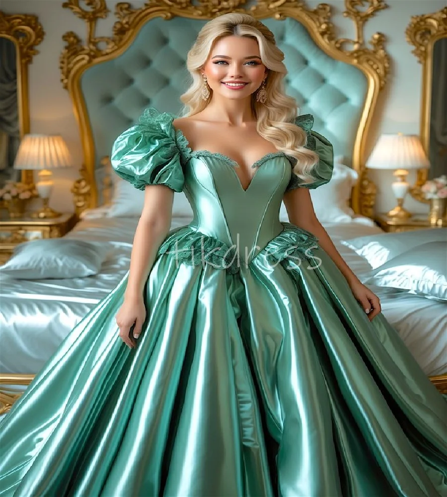 Graceful Green Aesthetic Prom Dress With Lace Short Sleeve Korean One Piece Evening Dress Party Dress Elegant BirthdayCustomized
Graceful Green Aesthetic Prom Dress With Lace Short Sleeve Korean One Piece Evening Dress Party Dress Elegant BirthdayCustomized