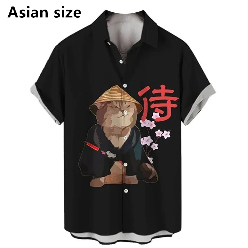 Japanese Art Samurai Cat Pattern 3D Print Men Hawaiian Shirts Short Sleeve Streetwear Men's Casual Vintage Lapel Button Blouse
Japanese Art Samurai Cat Pattern 3D Print Men Hawaiian Shirts Short Sleeve Streetwear Men's Casual Vintage Lapel Button Blouse