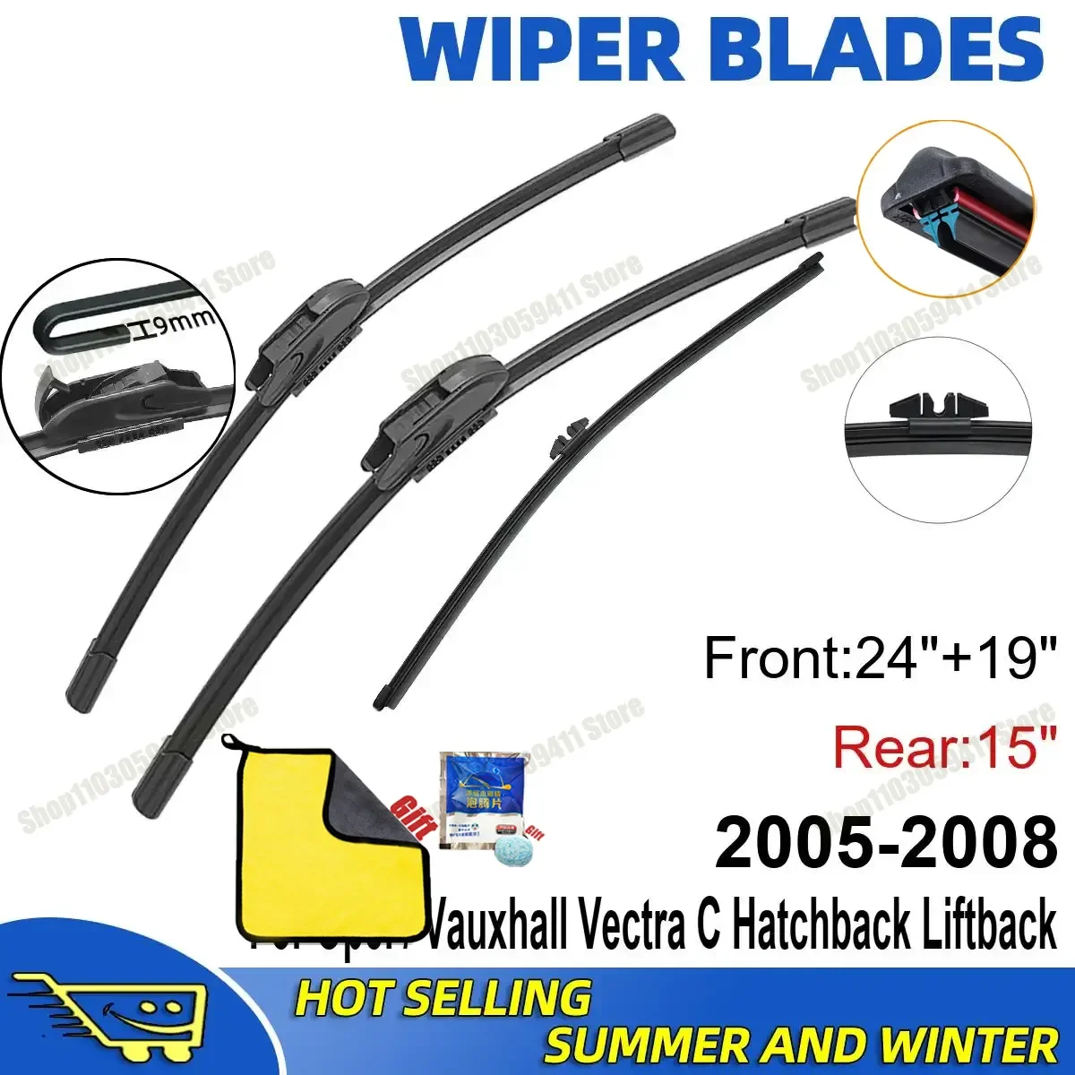 3PCS For Opel / Vauxhall Vectra C 2005-2008 24" + 19"+ 15" Front Rear Wiper Blades Windshield Windscreen Window Accessories
3PCS For Opel / Vauxhall Vectra C 2005-2008 24" + 19"+ 15" Front Rear Wiper Blades Windshield Windscreen Window Accessories
