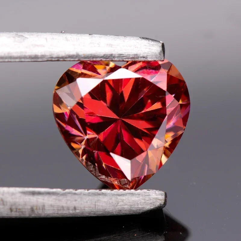 NEW Moissanite Stone Watermelon Red Color Heart Shape VVS1 Pass Diamond Tester Charms Jewelry Making Materials With Certificate
NEW Moissanite Stone Watermelon Red Color Heart Shape VVS1 Pass Diamond Tester Charms Jewelry Making Materials With Certificate