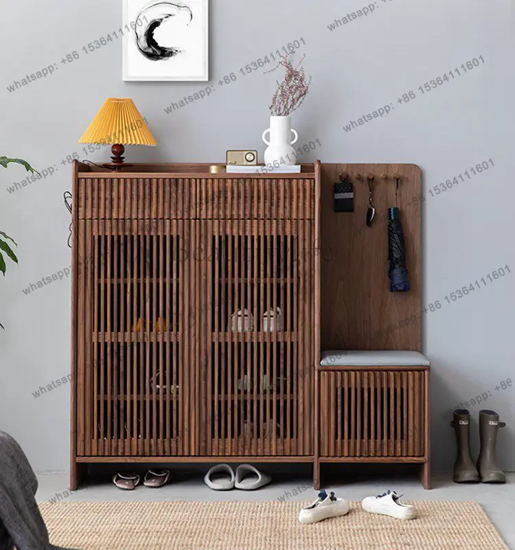 North American solid wood shoe cabinet modern simple black walnut storage cabinet Japanese-style small apartment
North American solid wood shoe cabinet modern simple black walnut storage cabinet Japanese-style small apartment