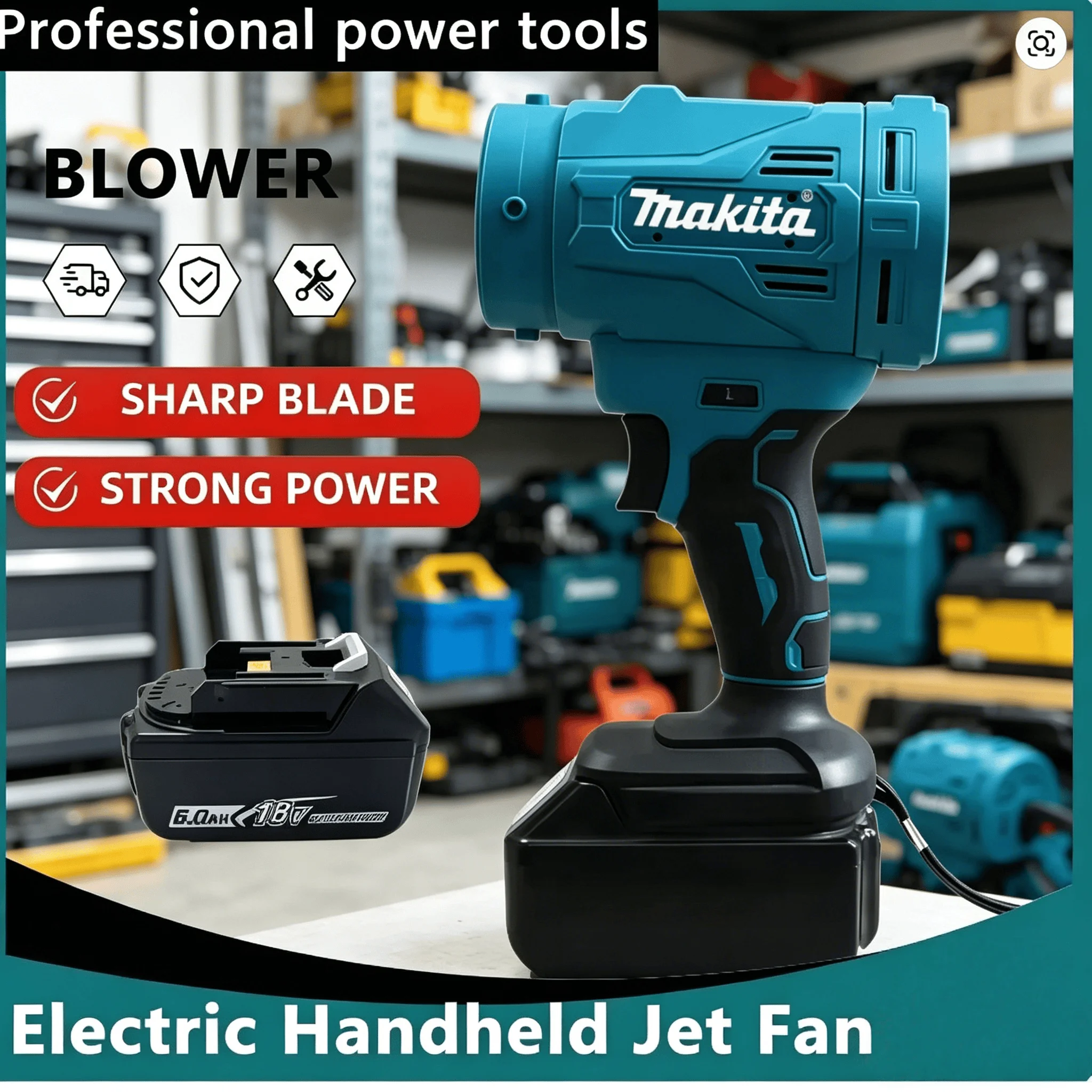 Makita High Speed Brushless Electric Air Blower 6-Gears Jet Turbo Fan 130000RPM Violent Fan Cordless Air Duster Tool
Makita High Speed Brushless Electric Air Blower 6-Gears Jet Turbo Fan 130000RPM Violent Fan Cordless Air Duster Tool