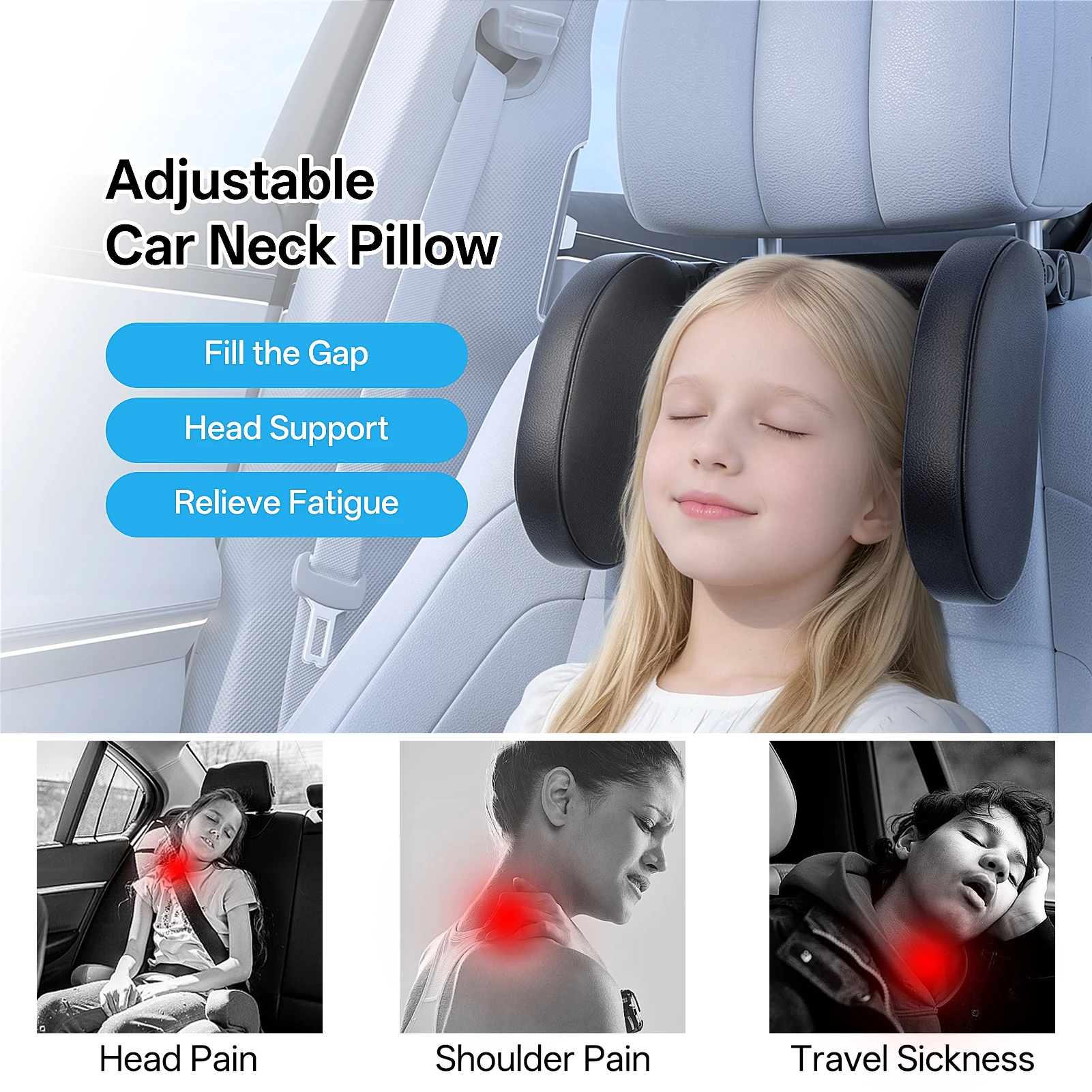 Ergonomic Car Side Sleep Pillow, Durable PVC Leather Memory Foam Headrest Pillow, All-Season Comfort Pillow for Travel Napping R
Ergonomic Car Side Sleep Pillow, Durable PVC Leather Memory Foam Headrest Pillow, All-Season Comfort Pillow for Travel Napping R